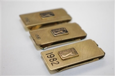 Ken Venturi's 1980, 1981, & 1982 PGA Tour Players Money Clips
