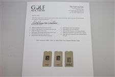 Ken Venturi's 1980, 1981, & 1982 PGA Tour Players Money Clips