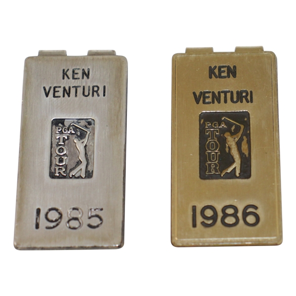 Ken Venturis 1985 & 1986 PGA Tour Players Money Clips