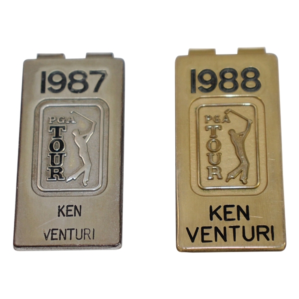 Ken Venturis 1987 & 1988 PGA Tour Players Money Clips
