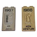 Ken Venturis 1987 & 1988 PGA Tour Players Money Clips