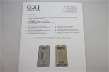 Ken Venturi's 1987 & 1988 PGA Tour Players Money Clips