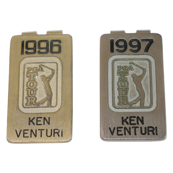 Ken Venturis 1996 & 1997 PGA Tour Players Money Clips