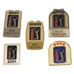 Ken Venturis 2001 & 2002 PGA Tour Players Money Clips & Pins with 2000 Money Clip