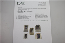 Ken Venturi's 2001 & 2002 PGA Tour Players Money Clips & Pins with 2000 Money Clip