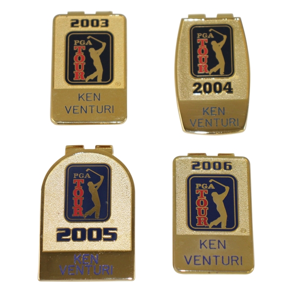 Ken Venturi's 2003, 2004, 2005 & 2006 PGA Tour Players Money Clips