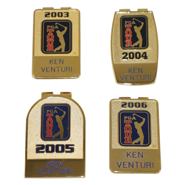 Ken Venturis 2003, 2004, 2005 & 2006 PGA Tour Players Money Clips