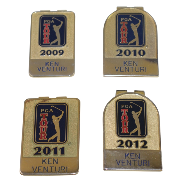 Ken Venturis 2009, 2010, 2011, & 2012 PGA Tour Players Money Clips