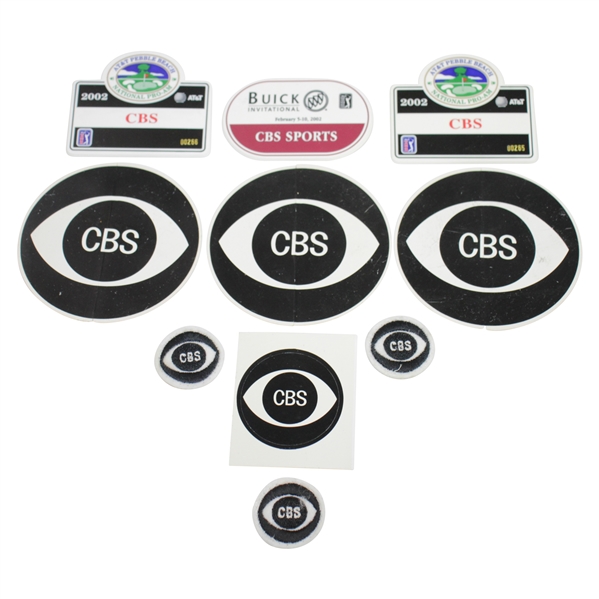 Ken Venturis Personal CBS Patches(3), Stickers(4) with 2002 Buick Inv. & AT&T Pebble Pro-Am(x2)