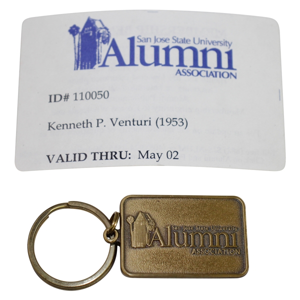 Ken Venturi's San Jose State University Alumni Assoc. ID Card with Keychain