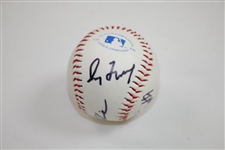Greg Maddux, Tom Glavine, & John Smoltz Triple-Signed Baseball JSA ALOA