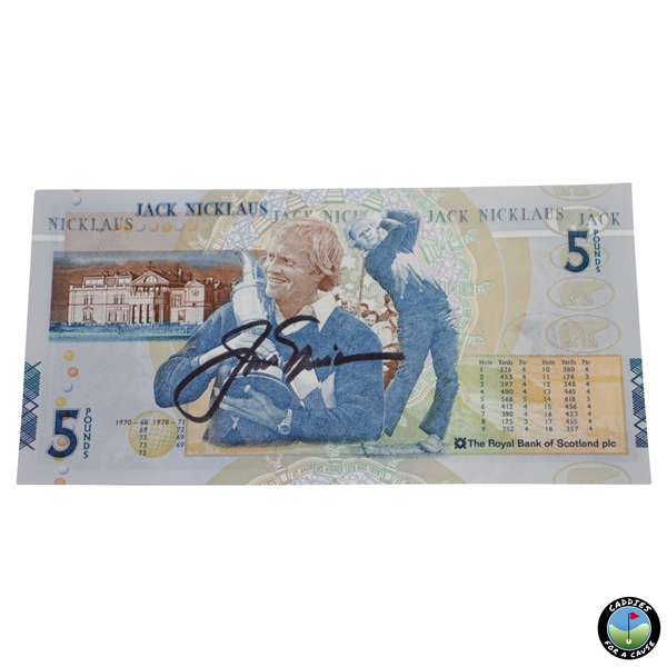 Jack Nicklaus Signed RBS 5lb Note with Sleeve JSA ALOA
