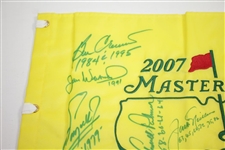 Masters Champs Signed 2007 Masters Flag with Dates Inscriptions JSA ALOA