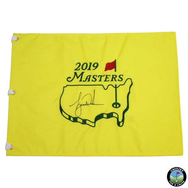 Tiger Woods Signed 2019 Masters Embroidered Flag JSA ALOA