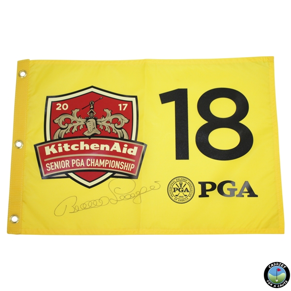 Bernhard Langer Signed 2017 KitchenAid Senior PGA Championship Screen Flag JSA ALOA