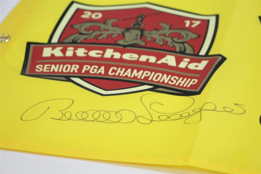 Bernhard Langer Signed 2017 KitchenAid Senior PGA Championship Screen Flag JSA ALOA