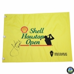 Jordan Spieth Signed Shell Houston Open Embroidered Yellow Flag JSA ALOA