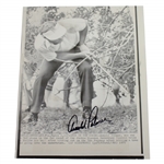 Arnold Palmer Signed 1975 Wire Photo - Hitting Under Tree JSA ALOA