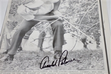 Arnold Palmer Signed 1975 Wire Photo - Hitting Under Tree JSA ALOA