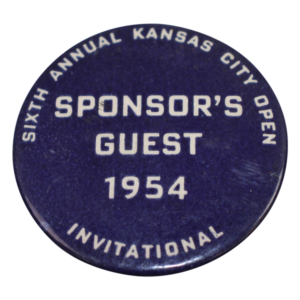 1954 Kansas City Open Invitational Sponsor's Guest Badge