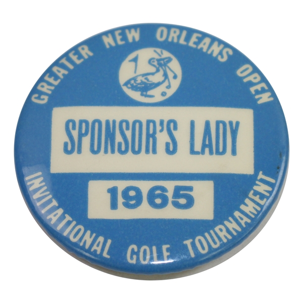 1965 Greater New Orleans Open Invitational Golf Tournament Sponsors Lady Badge
