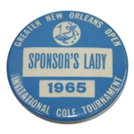 1965 Greater New Orleans Open Invitational Golf Tournament Sponsors Lady Badge