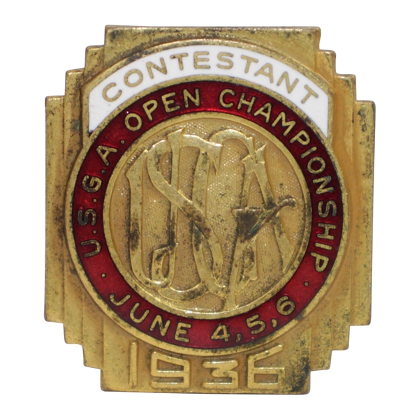 1936 US Open at Baltusrol Contestant Badge - Tony Manero Winner