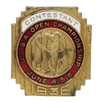 1936 US Open at Baltusrol Contestant Badge - Tony Manero Winner