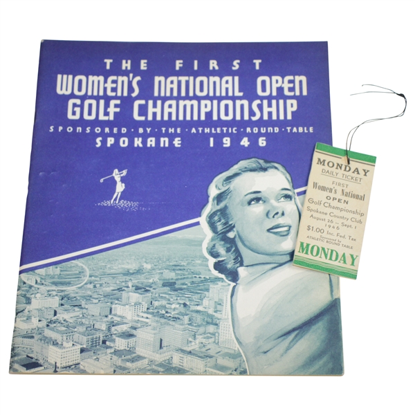 1946 Womens National Open Championship at Spokane Program with Ticket - The First