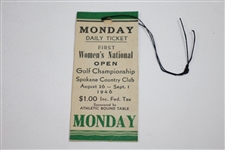 1946 Women's National Open Championship at Spokane Program with Ticket - The First