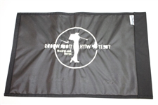 Tiger Woods Signed 'Tee it up with Tiger Woods' Black Flag - 2006 Retailer Outing JSA ALOA
