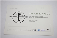 Tiger Woods Signed 'Tee it up with Tiger Woods' Black Flag - 2006 Retailer Outing JSA ALOA
