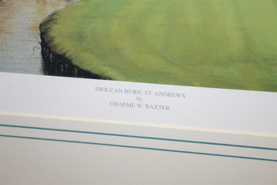 Swilcan Burn, St. Andrews Print Signed by Artist Graeme Baxter - Framed