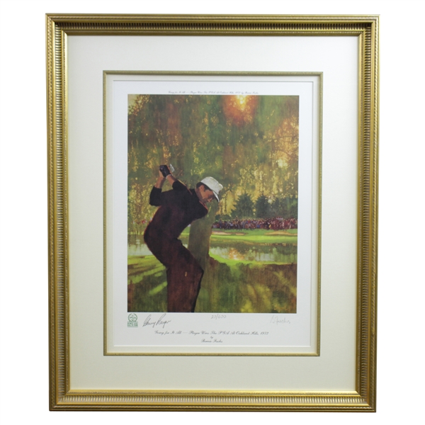 Gary Player Signed WGHoF Going for it all - PGA 1972 20/600 Print by Bernie Fuchs JSA ALOA