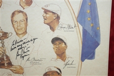 1999 Ryder Cup at Brookline United States Team Poster Signed by Captain Ben Crenshaw JSA ALOA