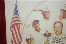 1999 Ryder Cup at Brookline United States Team Poster Signed by Captain Ben Crenshaw JSA ALOA