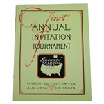 1934 Augusta Invitational Masters Tournament Reproduction Program
