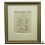 1941 Hagens PGA Ryder Team vs Bobby Jones Challenge Team at Detroit GC Signed Pairings Sheet JSA FULL #BB45770