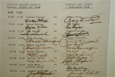 1941 Hagen's PGA Ryder Team vs Bobby Jones' Challenge Team at Detroit GC Signed Pairings Sheet JSA FULL #BB45770