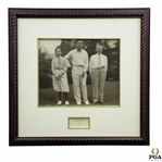 Circa 1920s Walter Hagen Family Portrait On Course - George Pietzcker Original Photo - Hagen with Father & Son