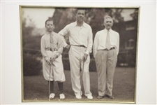 Circa 1920's Walter Hagen Family Portrait On Course - George Pietzcker Original Photo - Hagen with Father & Son