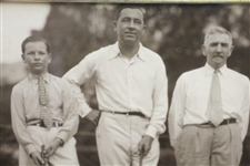 Circa 1920's Walter Hagen Family Portrait On Course - George Pietzcker Original Photo - Hagen with Father & Son