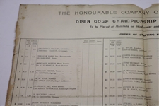 1901 OPEN Championship at Muirfield - Honourable Company of Edinburgh Golfers Program/Pairing Sheet