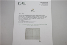 1901 OPEN Championship at Muirfield - Honourable Company of Edinburgh Golfers Program/Pairing Sheet