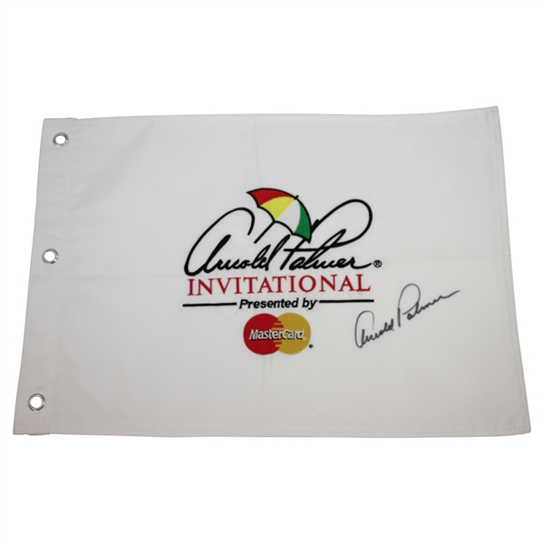 Arnold Palmer Signed Undated Arnold Palmer Invitational Embroidered Flag JSA ALOA