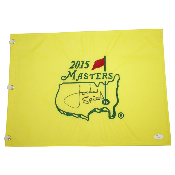 Jordan Spieth Signed Full Signature 2015 Masters Embroidered Flag JSA FULL #Z50685
