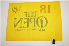 Jordan Spieth Signed Full Signature The OPEN at Royal Birkdale Flag JSA FULL #Z06989