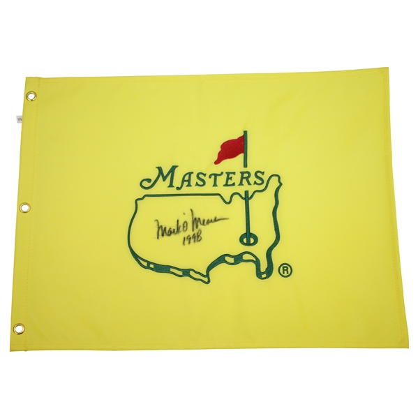 Mark OMeara Signed Undated Masters Embroidered Flag with 1998 JSA ALOA