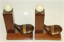Classic Wright & Ditson Club Head Bookends with Golf Balls