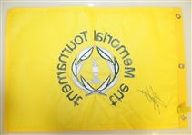 Hideki Matsuyama Signed Undated Memorial Tournament Embroidered Flag JSA ALOA